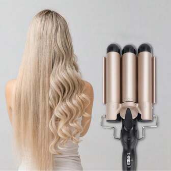 3-Barrel Wavy Hair Curler, Crimping Iron For Crimped Waves