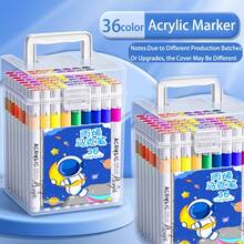 Estuche de almacenamiento para bolígrafos de marcador acrílico, lavable, no transparente, de secado rápido, para estudiantes, artistas, manualidades, pintura a mano, vuelta al colegio - Multicolor - Ver 13