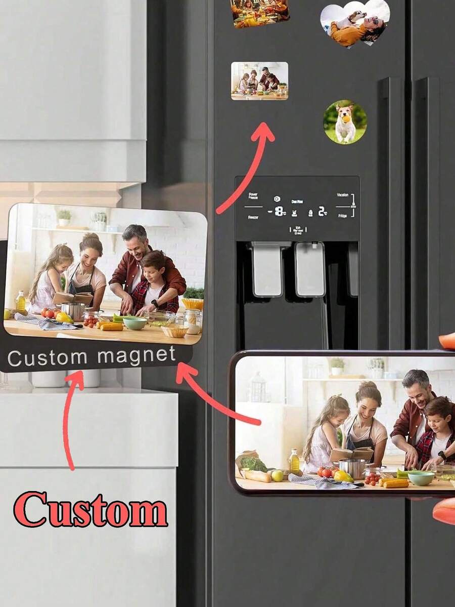 Calamite per frigorifero con motivi personalizzati, calamite per frigorifero creative personalizzate per cucina e soggiorno, calamite per frigorifero commemorative per album fotografici di famiglia, regali per Ramadan, compleanni e Natale.