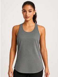 Women's Dry Fit Tank Top, Sports Top, Loose Breathable, Workout Comfort, Gym, Everyday With Butt Cover, Well-Behaved, Swimmer, Holes, Pilates, Yoga, Fitness Fashion - 黑色 - 查看 6