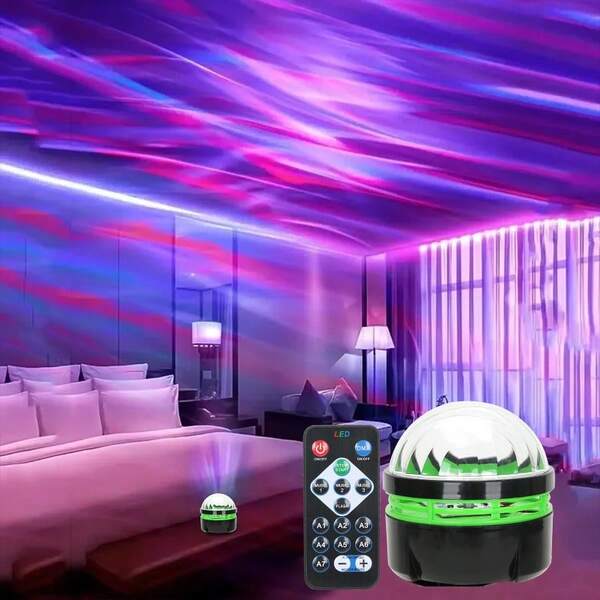 1pc LED Star Galaxy Projector Light Colorful Rotating Magical Ball Bedroom Atmosphere Lamp Bar KTV DJ Disco Party Stage Light