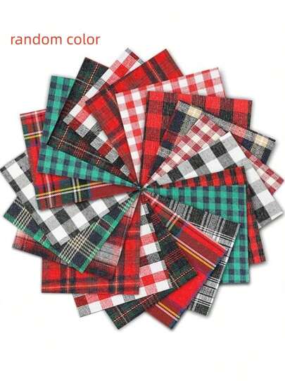 30 peças de quadrados xadrez de Natal - patchwork com estampa de xadrez de búfalo, 15 designs, quadrados pendentes pré-cortados para costura, artesanato e artesanato, preto e branco, 12,7 cm x 12,7 cm