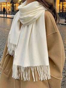 CISILY 女士冬季围巾/加厚保暖围巾/优雅简约颈巾/柔软优雅披肩，适合寒冷天气/日常及正式场合/完美的圣诞节/新年礼物/奢华冬季配饰/御寒必备/精致风格 - 彩色 - 查看 3