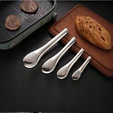304 Stainless Steel Multipurpose Food Tongs - Essential For Restaurants, Hotels And Buffets, Ideal For Gripping Cakes, Desserts, Hot Pot, Barbecue - Suitable For Home And Commercial Use, Heat Resistant, Easy To Clean, Versatile - Multicolor - View 4