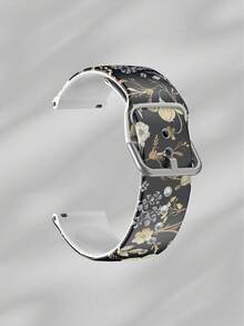 Cute Pink Flowers 20/22 Mm Universal Strap Compatible With Samsung, Huami, Garmin, Honor Smartwatches - Silicone Surface Strap Pattern Compatible With GT2/Gt3, Watch 3/Galaxy