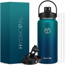 1PC  Insulated Water Bottle With 2-In-1 Chug/Straw Lid, 40oz Double Walled Vacuum Stainless Steel Water Jug - Xanh nhạt xanh đậm - Xem 8