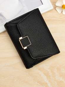 Solid Color Short Wallet For Students, Minimalist Compact Bifold Wallet, Fashion Card Holder, Multi-Function Coin Purse Clutch - Multicolor - View 4