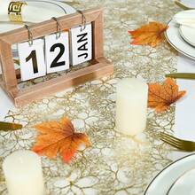 1pc Gold/Silver Metallic Tree Branch Table Runner, Suitable For Elegant Weddings And Dining, Shiny Gold/Silver, Dining Table Decor, Party