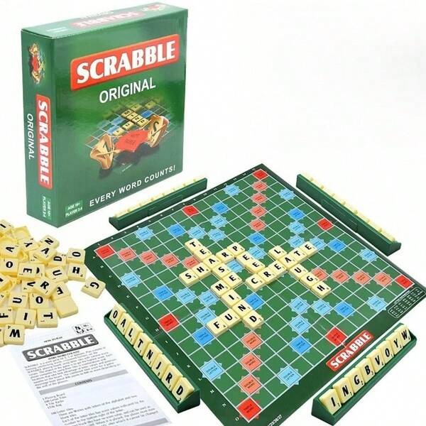 1pc Instant Word Board Game - Crossword Puzzle Board With Spelling & Word Lists, Portable English Learning Board For Family Fun, Easy-To-Use Design With Color-Coded Puzzles & Word Lists