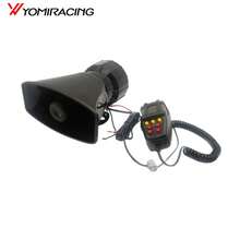 汽车报警喇叭，7音调带麦克风，12V/24V 100W应急放大器带麦克风PA扬声器系统，高音量汽车报警器，适用于轿车、救护车、消防车、交通警报器（ABS塑料外壳，铁支架，带螺丝孔的扬声器金属框架，可调节底座角度，易于安装！）