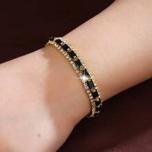 1pc Fashionable & Versatile Colorful Zirconia Beaded Bracelet