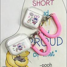 Apple Bluetooth Earphone Protective Case, Transparent Rabbit Girl Pro Case, In Stock