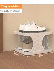 This Foldable Plastic Shoe Rack Is Removable And Space-Saving, Perfect For Storing Men's Leather Shoes, Sneakers, And Casual Shoes, As Well As Women's High Heels, Moccasins, And Boots. It's Perfect For Storing Winter Shoes In Entryways, Hallways, Bedrooms, Living Rooms, And Offices. Beige Stackable Bedroom Entryway Storage Rack, Adjustable Shoe Rack With Shoe Slots, Simple Tower Rack.