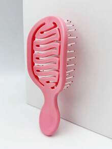 1支装小型粉色镂空便携式美发造型梳，发刷，梳子，美发工具，美发产品及配件，适用于理发店、美容院、返校季、旅行度假等场合，女士必备，梳子，解结梳，球形梳，迷你发梳套装，木质梳子，后梳，发刷，边缘梳，发梳套装，梳子，发刷，理发师 - 粉色 - 查看 7