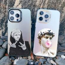 Custodia per telefono con estetica artistica di Davide e Mona Lisa, compatibile con 16, 15, 14, 13 Pro Max, Mini, 15, 14 Plus, 12, 11 Pro Max, antiurto, con copertura laser, compatibile con custodia per iPhone 17, custodia per iPhone 17 Pro, custodia per iPhone 17 Pro Max - CH-Black EGSJ 2 - Visualizzare 3