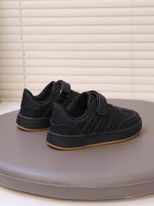 Nouvelles chaussures de sport pour enfants, chaussures à scratch pour garçons, chaussures plates confortables, chaussures décontracté - Noir - Voir 6