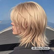 Men's Wig, Wavy Curly Wig, Realistic Men's Wig, Blonde Young And Handsome Wig Suitable For Daily Use, Vacation, Photography