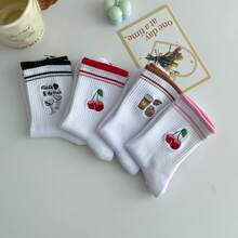European Sizes 36-43, 2 Pairs Of Adorable Embroidered Yoga Socks With Dotted Accents For Women