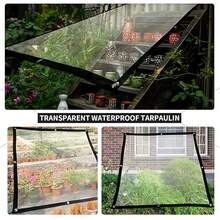 1pc High Strength Transparent Waterproof Tarpaulin - PE Outdoor Cover, With Eyelets, Ropes And Straps, UV-Resistant, Windproof, Rainproof - Suitable For Yard, Pool Fence, Greenhouse, Camping, Construction Site - Clear Visibility, Quick-Drying Design, Reinforced Edges, Tear-Resistant Fabric, Home Decor