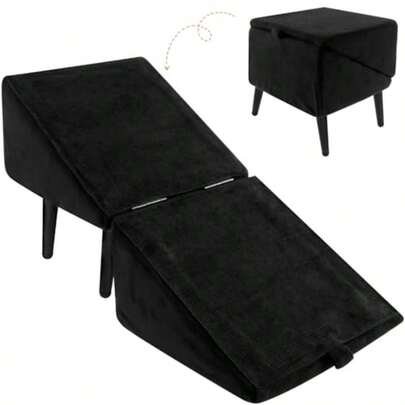 Split Ottoman Dog Ramp 13.8" H Reusable Folding Pet Ramps Stairs For Couch Lightweight Pet Steps Outdoor Dogs Ramp Porch Steps For Home Bed Sofa Couch Car