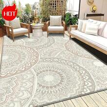 1pc Velvet, 850 Grams Per Square MeterLarge Vintage Velvet Area Mat - Soft, Washable, Non-Slip Polyester Blend With Intricate Floral Patterns In Beige & White, Perfect For Living Room, Office, Or Garden Decor, Rugs For Living Room - Multicolor - View 7