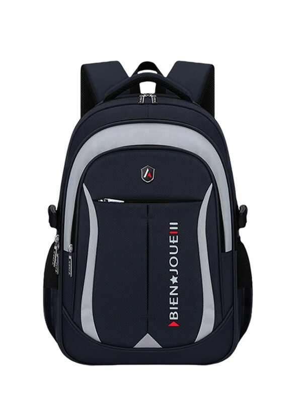 Zaino per laptop da 15,6 pollici per uomo, design a più scomparti con grande capacità, cinghie per le spalle regolabili e confortevoli, tasche laterali per bottiglia d'acqua e ombrello, tasca di nascosta sul retro, strisce riflettenti per la notturna, adatto per uso quotidiano e viaggi, materiale in poliestere resistente all'acqua, ottimo regalo per il ritorno a scuola