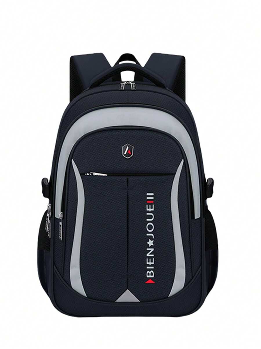 Zaino per laptop da 15,6 pollici per uomo, design a più scomparti con grande capacità, cinghie per le spalle regolabili e confortevoli, tasche laterali per bottiglia d'acqua e ombrello, tasca di nascosta sul retro, strisce riflettenti per la notturna, adatto per uso quotidiano e viaggi, materiale in poliestere resistente all'acqua, ottimo regalo per il ritorno a scuola