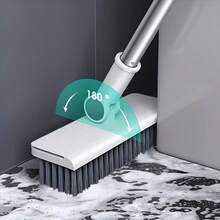 3-In-1 Broom And Dustpan Set With Floor Brush, Multi-Functional Sweeping Cleaning Tool For Home Kitchen Bathroom, Efficient Dirt Debris Removal, Space-Saving Design Easy To Store, Ideal For Hardwood Tile Floors, Durable Ergonomic Construction, Essential Household Cleaning Supplies For Daily & Deep Cleaning Tasks