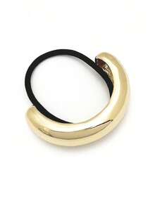 1pc Semi-Circle Metal Elastic Hair Tie, Women Luxury Elastic Hair Tie, Versatile Minimalist Geometric Hair Rope Vintage Headpiece, Suitable For Women And Girls Daily Hair Accessories ,Ponytail Holders ,Hair Elastics ,Hair Rubber Bands ,Scrunchies