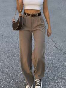 Pantalones holgados de cintura alta estilo vintage para mujer SMILE CHIC, pantalones casuales y de uso diario que estilizan, para el otoño