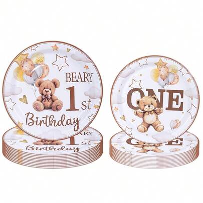 50 قطعة / 20 قطعة / 10 قطع ، ديكورات حفلة عيد ميلاد الدب الأول للأولاد ، أطباق بني الدب لحفلة عيد الميلاد الأول بموضوع الدب ، أطباق ورقية لعمر سنة واحدة بقطر 7 بوصة و 9 بوصة ، ديكورات حفلة الكشف عن جنس الطفل للأطفال ، لحفلات استحمام الطفل ، الكشف عن الجنس ، حفلات الزفاف الخريفية ، لوازم حفلات عيد الميلاد