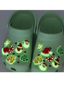 New Luminous Christmas Hole Shoes Accessories, Detachable DIY Luminous Glow-In-The-Dark Cute Cartoon Creative Shoe Decorative Buttons - Multicolor - View 9