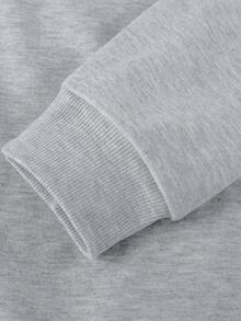 Sudadera con capucha afelpada para mujer, nueva colección de otoño e invierno,  cálida, holgada y combinable. - Gris oscuro - Ver 4