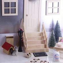 1:12 Maßstab Miniatur Möbel, DIY Puppenhaus Miniatur Treppen, unbemalt Modell Zubehör zum Malen und Färben, Miniatur Treppe mit Geländer, Vintage Miniatur Leiter, Treppen ohne Geländer, Miniatur Treppen, Micro Szene Miniatur Möbel Modell Dekoration, Fotografie Szene Dekoration - Verschiedenfarbig - Übersicht 10