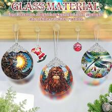 Adorno de Navidad, adornos 2025 para rbol de Navidad, adorno colgante de vidrieras, adornos navideos, idea de regalo nica, juego de tambor - Pie grande - Ver 5