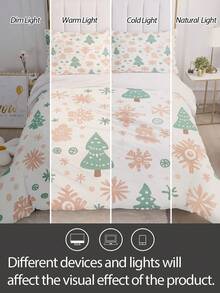2/3-teiliges Weihnachts-Bettwäsche-Set (1 Bettbezug und 1/2 Kissenbezüge ohne Füllung) - atmungsaktiv, weiche Polyester-Bettwäsche mit Reißverschluss, digitaldruck, Schneemann, Weihnachtsmann, Weihnachtsbaum, Weihnachts-Hirsch, Ganzjahreskomfort - beinhaltet Bettbezug und Kissenbezüge