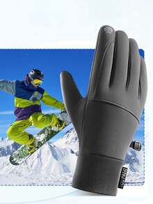 Guantes gruesos a prueba de viento para hombre, guantes cómodos y cálidos de dedo completo con pantalla táctil, guantes antideslizantes para ciclismo, diseño ergonómico, esenciales para esquiar y deportes