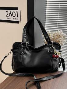 Bolso de hombro tipo tote con detalles de tachuelas, casual y ligero, perfecto para trabajadores de oficina, maestros, adolescentes, mujeres y estudiantes universitarios. Ideal para la oficina, el trabajo, los negocios y los desplazamientos al colegio.