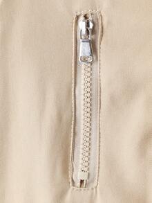 Tween Boys' Casual Thermal-Lined Hooded Zip-Up Padded Coat, Warm And Windproof For Autumn/Winter - Khaki - View 5