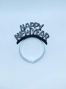 شريط رأس لحفلة رأس السنة الجديدة 2026، شريط رأس للصور التذكارية، مشبك شعر مزين بالبودرة الذهبية