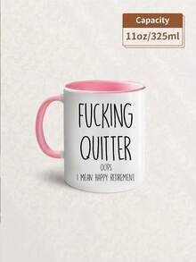 1 peça 11oz Quitter, caneca de aposentadoria, presente engraçado de aposentadoria para um homem, presentes de aposentadoria para mulheres, caneca de escritório, decorações de Natal, presente divertido para aniversários, feriados e festas, ideal para amigos, acessórios para cafeteria, reutilizável, Natal, lavar somente à mão, ideal para bebidas quentes e frias, decoração de quarto, utensílios para bebidas de inverno, presente atencioso, lembrança de família, presentes de dia dos namorados, casamento