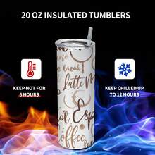 Arctic Frost Wolves With Frozen Dreamcatcher Full Moon Winter Wolf Mystical Wolf Pack Aesthetic Cute 20oz Skinny Tumbler, Insulated Travel Cup With Lid & Straw, Hot & Cold Drink Bottle - 混合色 - 查看 6