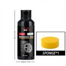 Tire Wax - Durable Tire Shine Restorer, Covers Whitening, Prevents Cracking & Aging, Renews Plastic Parts, Covers Scratches, Maintenance Paste For Cars, Bicycles & Motorcycles - 1 Piece + Sponge - View 11