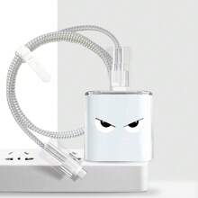 苹果 20W 充电器头和数据线保护套，透明愤怒设计 - 無色 - 查看 1