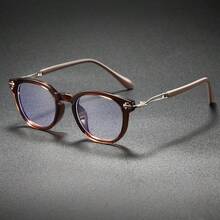 新款波西米亚百搭眼镜，时尚精致金属拼接圆框眼镜 - 無色 - 查看 7