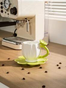 1 Set Taza y platillo de cerámica con diseño creativo pintado a mano de dopamina y trébol de cuatro hojas, para uso doméstico - Multicolor - Ver 12