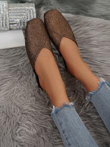 Women's Solid Color Bohemian Elegant Fashion Asymmetrical Flat Leather Slip-On Loafers, Slippers For Home Wear, All Seasons - Coffee Brown - View 16