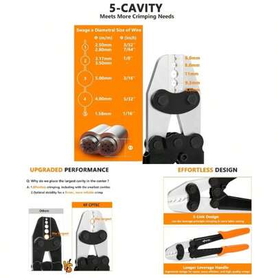 Wire Rope Crimping 1/16 3/32 1/64 1/8 5/32 3/16 Aluminum Loop Sleeves Heavy - Duty Swaging Oval Two Crimper Railing Fishing