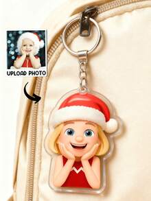 Llavero personalizado, llaveros acrílicos personalizados, colgantes acrílicos, regalo de Navidad, decoración navideña, adornos navideños, adorno colgante personalizado para el automóvil familiar, regalo para padres, abuelos, personajes de dibujos animados personalizados, llaveros acrílicos para uso diario, colgantes acrílicos para mochilas escolares de niños, colgantes de llaves acrílicos para personas mayores y llaveros acrílicos para conmemoraciones familiares