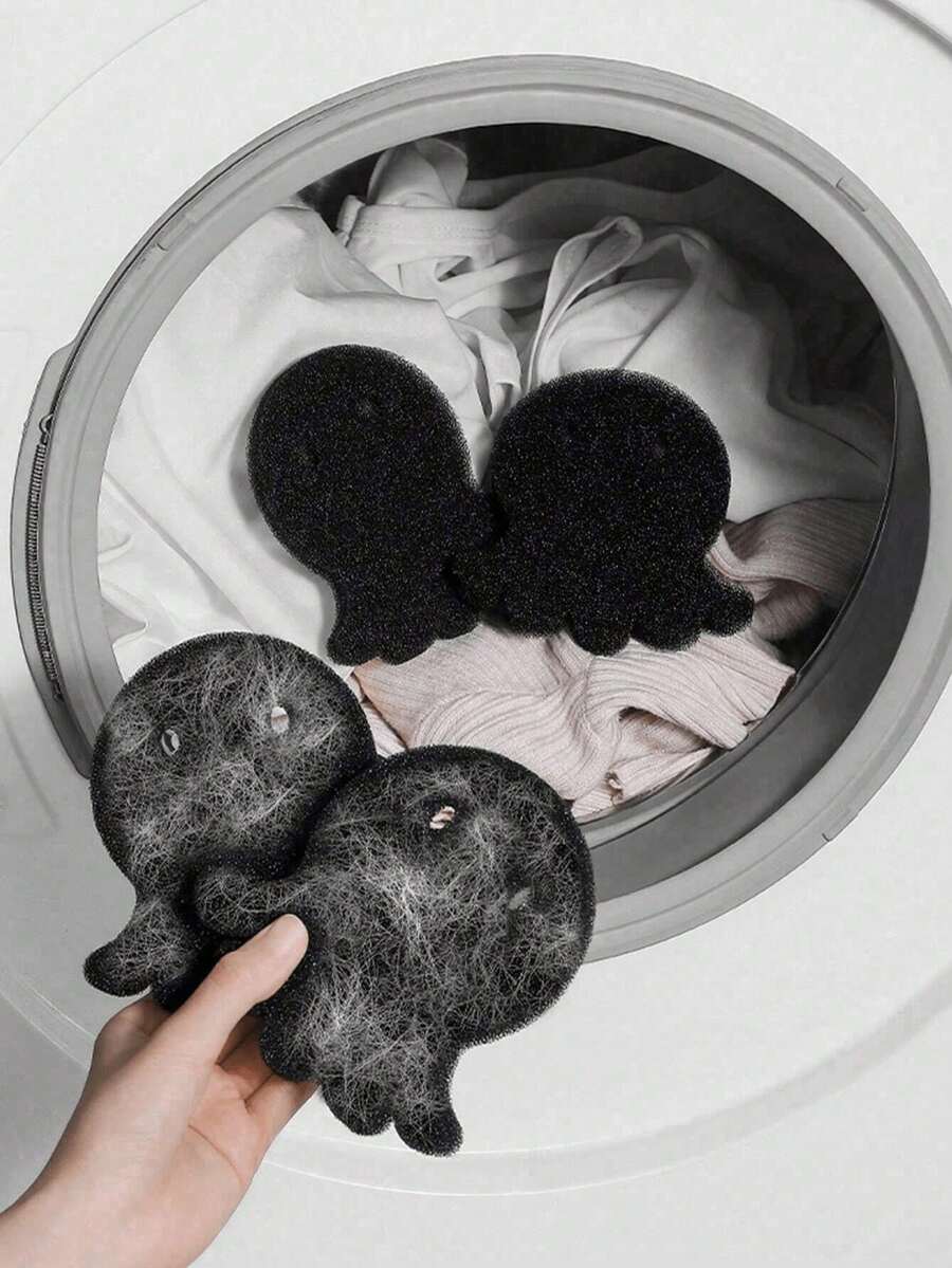 1/3/6pcs Black Washing Machine Pet Hair Removal Balls, Reusable Laundry Lint Catcher And Fabric Softener, Removes Dog And Cat Hair From Clothes, Durable And Gentle Cleaning Tools, Prevents Clogs In Washers, Easy Clean Design